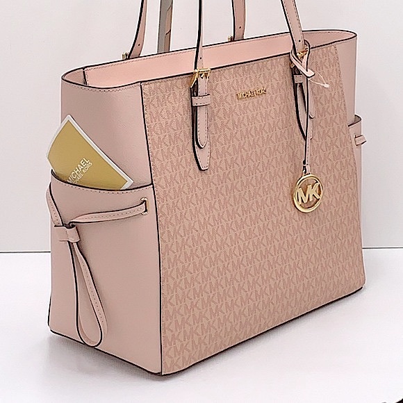 MICHAEL KORS GILLY LARGE DRAWSTRING TRAVEL TOTE BALLET SIGNATURE COLOR - Picture 5 of 16